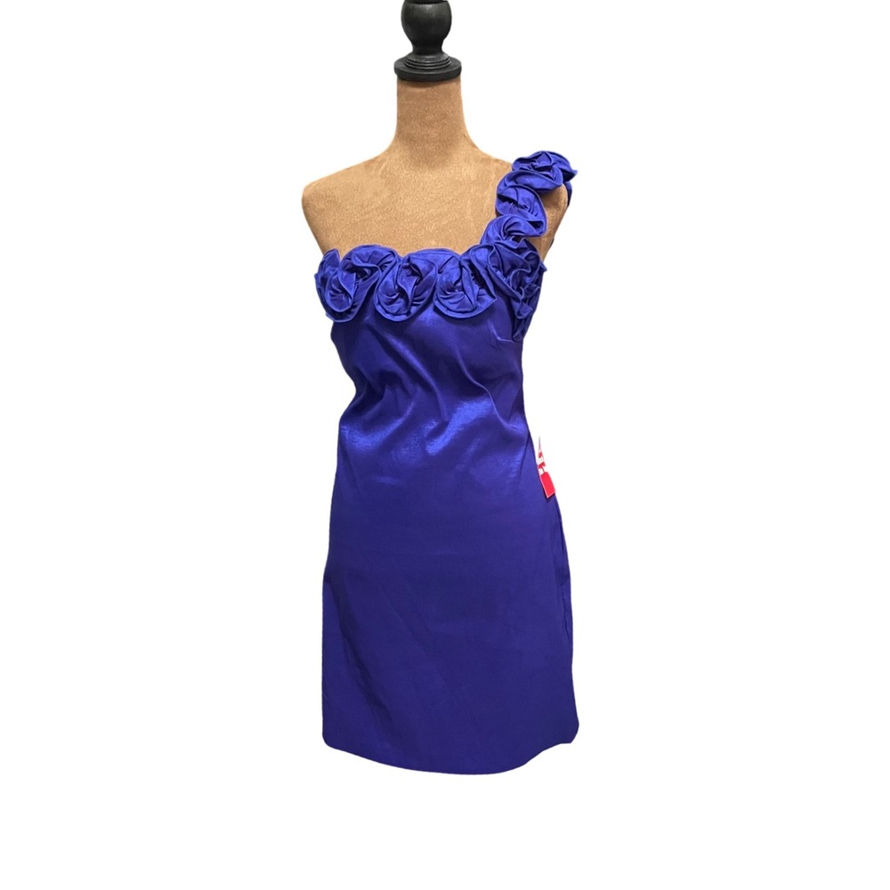 NWT Snap Women's Ruffled One Shoulder BodyCon Cocktail Dress Purple Size 13